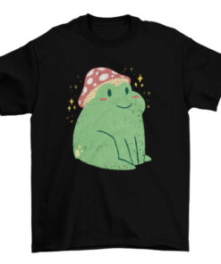 Cottage Core Frog and Mushroom Animal Tee Shirt T-Shirt