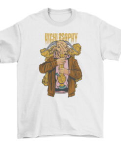 Funny Goat Smoking Bong Graphic Tee Shirt Design T-Shirt