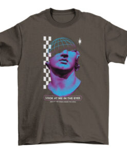 Modern Edgy Statue Trap Wireframe T-Shirt Look at Me in the Eyes T-Shirt