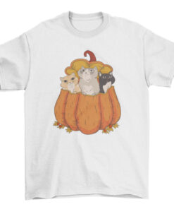 Halloween Cat Pumpkin Graphic Tee for Women and Men T-Shirt