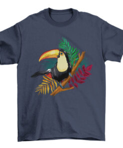 Colorful Tropical Toucan Bird in Branch T-Shirt for Fashionable Style T-Shirt