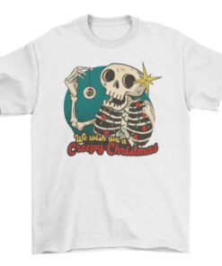 Skeleton Christmas Cartoon Tee Shirt for Men and Women T-Shirt