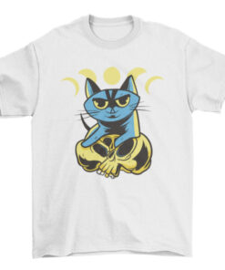 Cat Skulls and Phases of Moon Animal T-Shirt