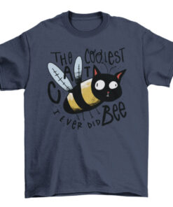 Cat and Bee Cartoon Animal T-Shirt