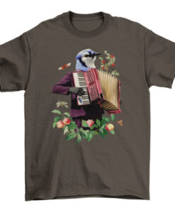 Blue Bird Nature Animal Musician T-Shirt - Fancy Wildlife Design T-Shirt