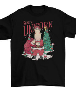 Christmas Santa Unicorn Tee Shirt T-Shirt