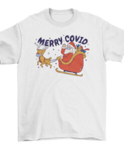 Santa Claus with Face Mask Holiday Tee Shirt T-Shirt