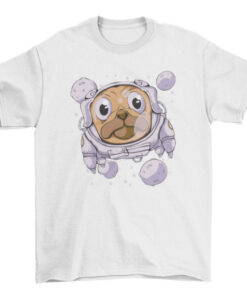 Pug Dog Space Astronaut Tee for Canine Lovers T-Shirt