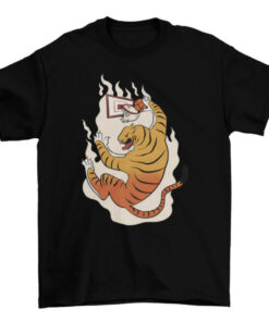Tiger Playing Basketball Animal T-Shirt