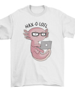 Axolotl Hacker Computer T-Shirt - Funny Animal Tee T-Shirt