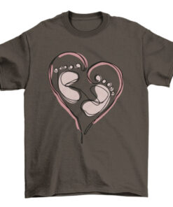 Baby Feet Heart Graphic Tee Shirt for Infants and Toddlers T-Shirt