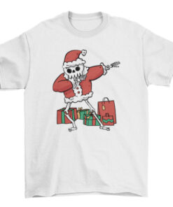 Funny Santa Claus Skeleton Dabbing Christmas Gifts Holiday T-Shirt