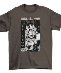 Samurai Bushido Face Tee Shirt - Japanese Warrior Graphic T-Shirt