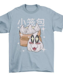 Japanese Kawaii Dumpling Food T-Shirt - Happy Lovely Face and Food & Drinks Design T-Shirt