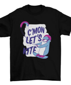 Penguin Kitesurfing Tee Shirt Design for Men and Women T-Shirt