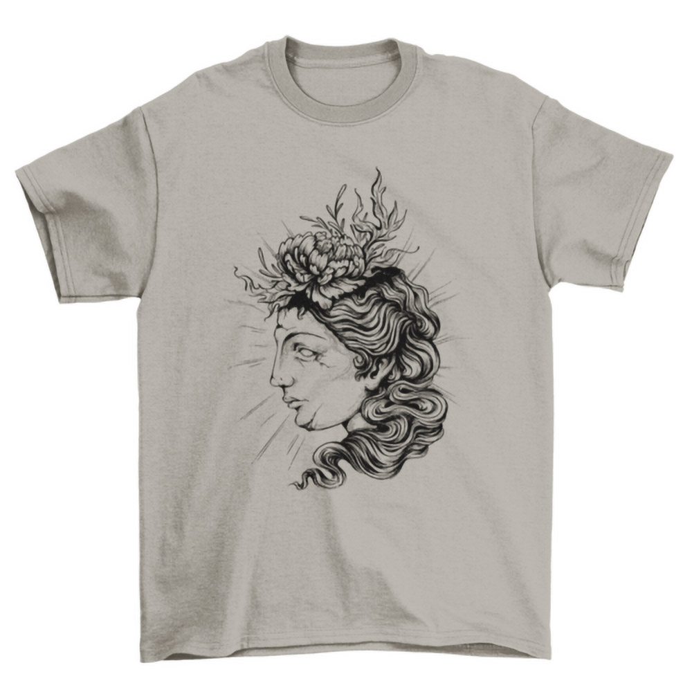 Women's Profile Statue Graphic Tee T-Shirt