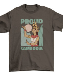 Traditional Cambodian Woman T-Shirt Proud Cambodia Culture and Girl Quote T-Shirt