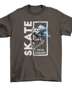 Skeleton Skater Performing Stunt Tee Shirt T-Shirt