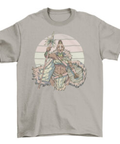 Tribal Woman Warrior Tee - Unique Design for Women T-Shirt