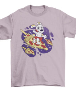 Surfing Pizza Dog Tee for Men and Women T-Shirt