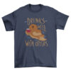 Otter Animal Drinking Wine Tee Shirt Design T-Shirt