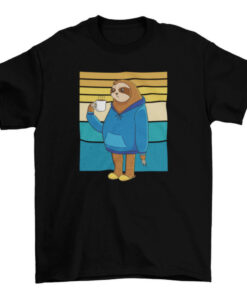 Funny Sloth Drinking Coffee Tee for Tired Days T-Shirt