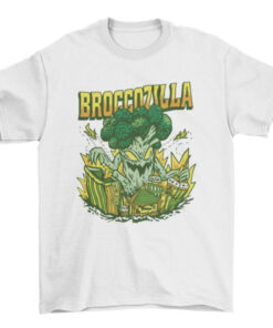 City-attacking Giant Broccoli T-Shirt Design T-Shirt