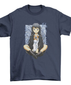 Anime Girl Sitting with Cat Tee Shirt T-Shirt