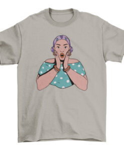 Vintage Surprised Woman Tee T-Shirt