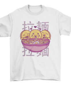 Cryptocurrency Coins Eating Ramen Tee Shirt Design T-Shirt
