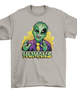 Funny Alien Cartoon T-Shirt for Men and Women T-Shirt