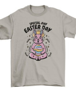 Easter Bunny and Egg Graphic Tee Shirt T-Shirt