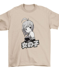 Anime Girl Short Hair Tee Shirt for Women T-Shirt