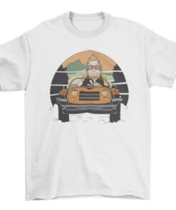 Bigfoot Driving Car Tee Shirt for Men and Women T-Shirt