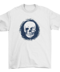 Scary Human Skull T-shirt with 3 Faces of Death T-Shirt