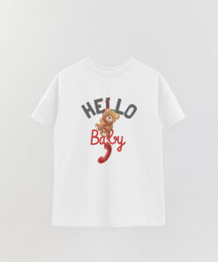 Unisex Teddy Hello Baby Printed Overshirt T-Shirt