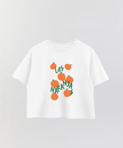 Italy Las Naranjas Printed Crop T-Shirt