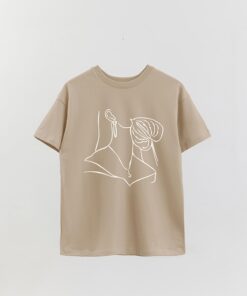 Printed Overlay T-Shirt W Line Art1