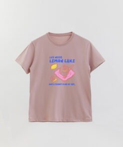 Hd Lemon Cake Printed Basic T-Shirt