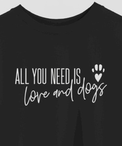 Lv6 All You Need Is Love And Dogs Printed Crop T-Shirt