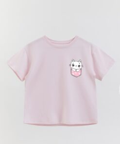 Girl T-Shirt Over Cat Pocket 4