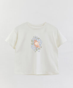 Girl Over Blooms And Birds T-Shirt