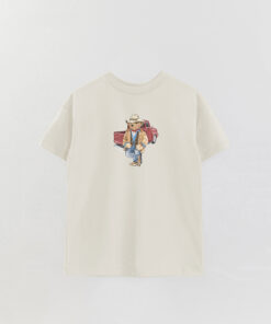 Unisex Bear Cowboy Printed Overshirt T-Shirt