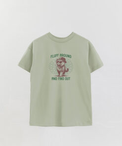 Cat Find Out Printed Overshirt T-Shirt