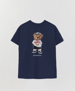 Unisex Printed Overlay T-Shirt Teddy Super Boy