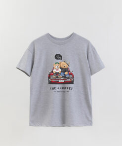 Unisex Printed Overlay T-Shirt Teddy The Journey