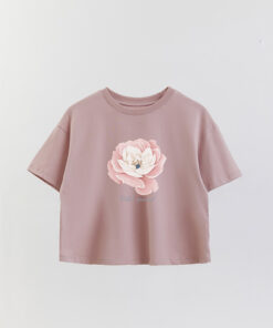 Coastal Petal Powered Printed Crop T-Shirt