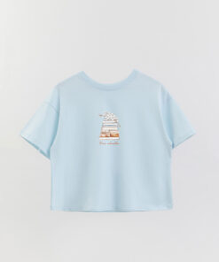 Coastal Pure Relaxation Printed Crop T-Shirt