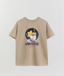 Unisex Printed Overlay T-Shirt Teddy Universe
