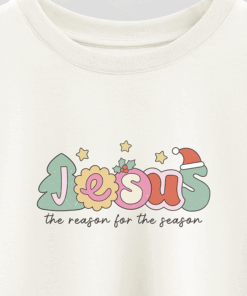 Xmas Rt Jesus ​​Printed Crop T-Shirt